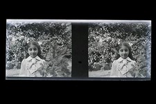 Children Amateur Photo France Family Stereo Plate NEGATIVE 45x107mm Circa 1910