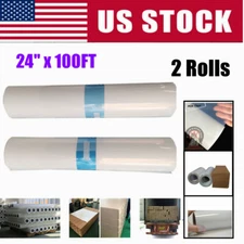 QOMOLANGMA 2*Rolls 24" x 100FT Waterproof Inkjet Milky Transparency Film