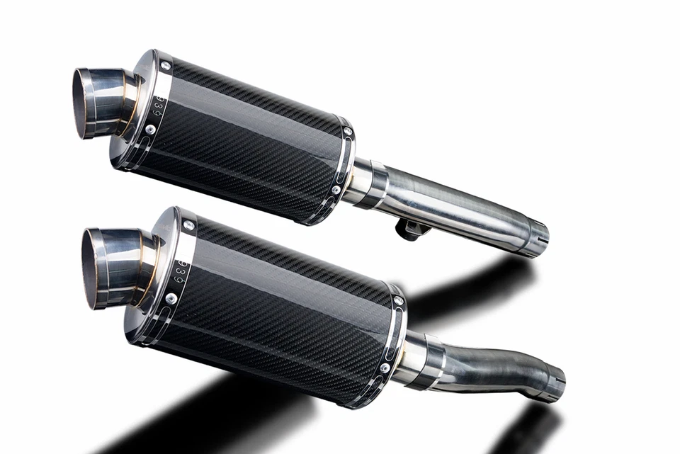 Triumph 900 Sprint 1993-1998 Kit de silenciador de escape de carbono ovalado de 9" sin cordones Foto 2 de 4