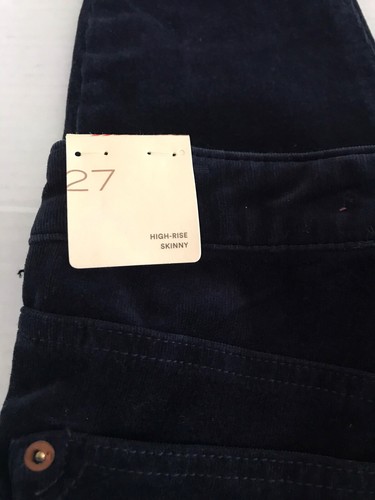 Pantalones de pana Anthropologie Pilcro tiro alto ajustados para mujer talla 27 azul marino - Imagen 8 de 11