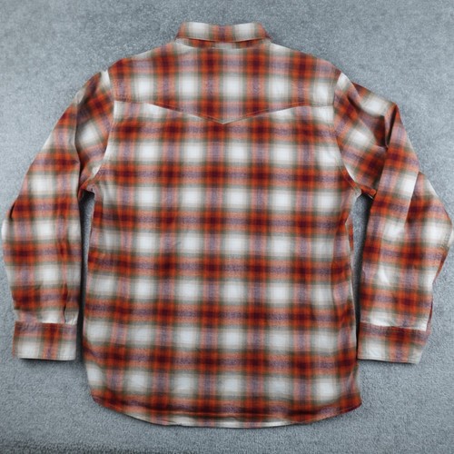 The North Face Shirt Mens L Orange Plaid Flanel Long Sleeve Button Woven Outdoor - Picture 6 of 9