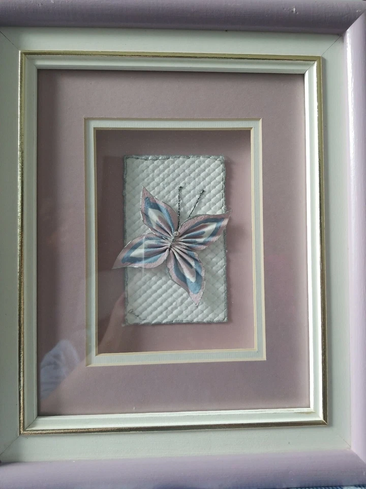 3D Butterfly Pictures Lavender Blue Wall Art Decor Matted Applique Canada - Image 4 of 4