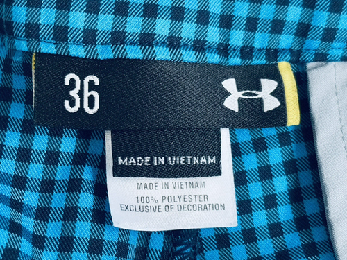 Under Armour Herren Gr. 36 türkis blau schwarz kariert Chino Shorts Golf Activewear - Bild 2 von 17
