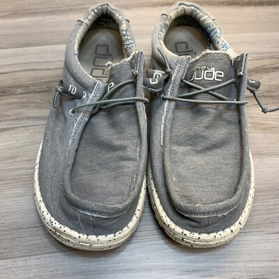 Hey Dude Wally Woven Carbone Gray Slip On Comfort Shoes  display picture 3