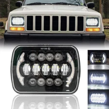 1PCS 5x7 7x6 High Low Beam LED Headlight Pair For Jeep Wrangler YJ Cherokee XJ
