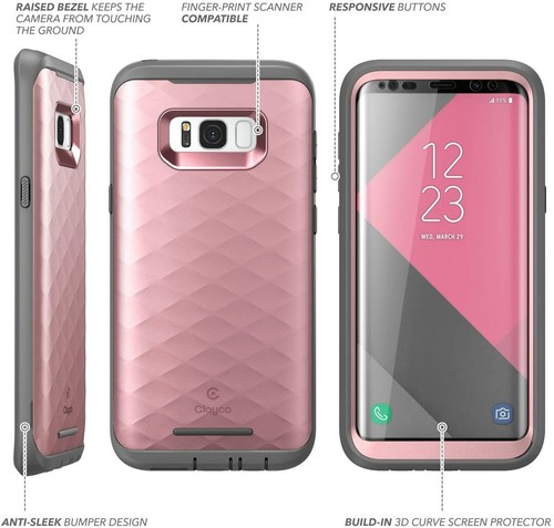 Clayco Hera for Samsung Galaxy S8, Tri-Layer Shockproof Case Screen Shell Cover - Zdjęcie 23 z 28