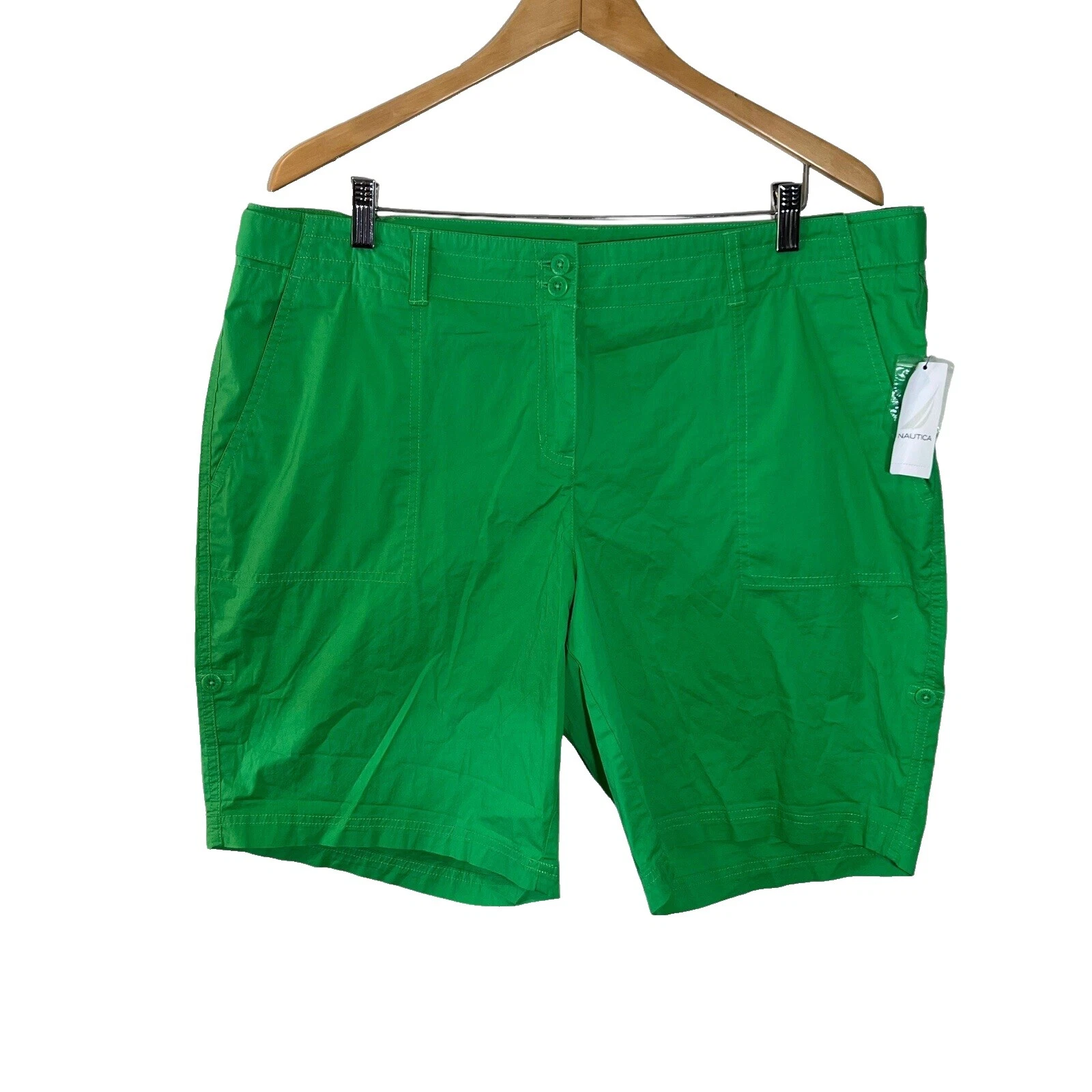 Pantalones cortos sólido Nautica Mezcla de algodón para mujeres