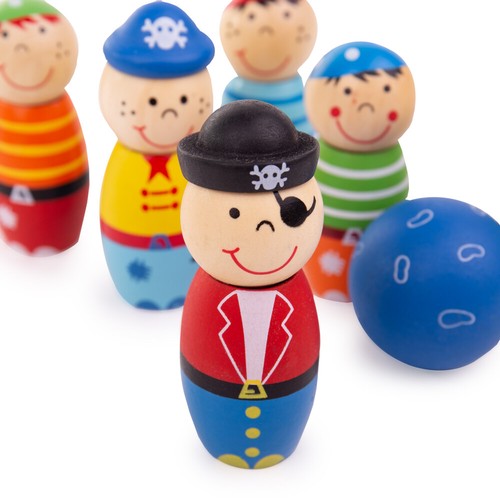Bigjigs Toys Juego de Bolos Mini Pirata Skittles Madera - Imagen 3 de 8