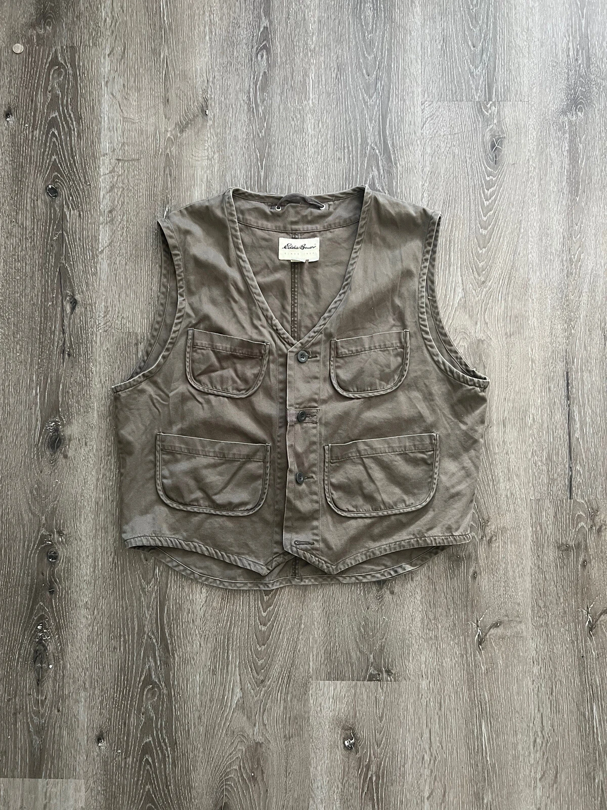 Eddie Bauer Vest Mens Size L Outdoors Safari Hiking Hunting Fishing Pockets