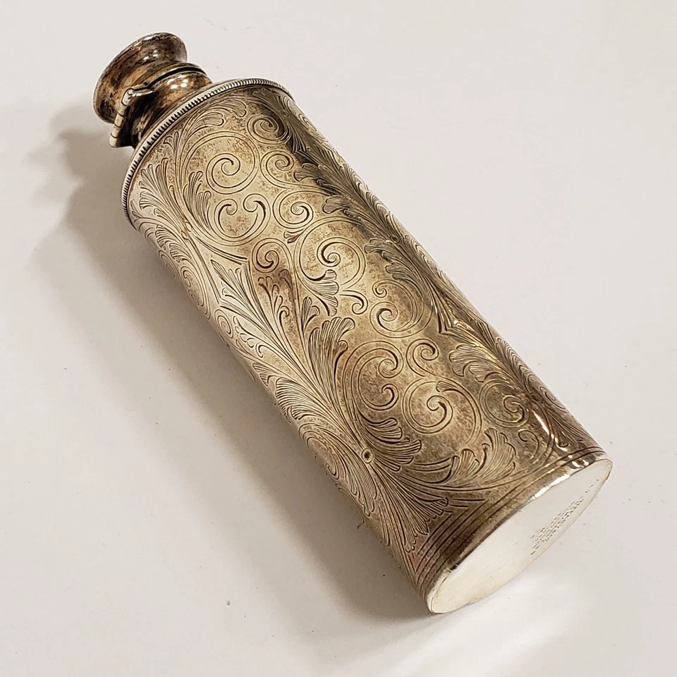 Antigua botella de perfume eduardiana Tiffany and Co de plata esterlina c 1908 mono Foto 2 de 4