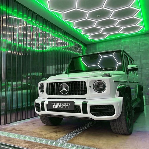 14 Esagonali Illuminazione LED Auto Dettaglio Casa Garage Officina Blu/Rosso Bordo DE - Foto 5 di 23