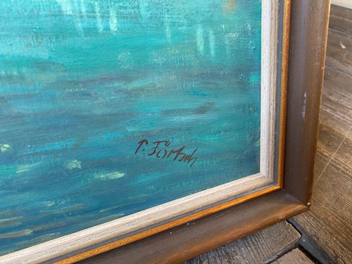 ::Paul FÖRTSCH (1888-1972) PINTURA AL ÓLEO DEL MAR TRASERO CON REITERALPE BOSQUES DE ABETOS - Imagen 9 de 11