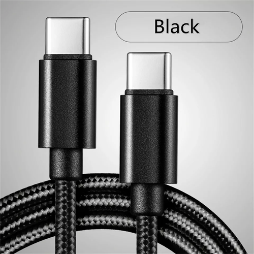 Braided C-TYPE-C (BLACK) Charging Data SYNC Charger Cable Cord Fast Ship