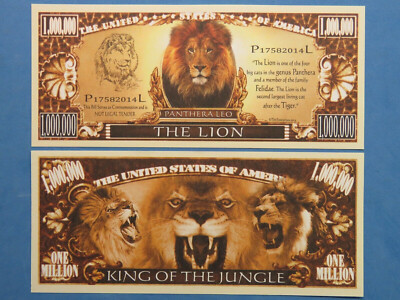 1 Million Dollar Souvenier Schein Lion/Löwe