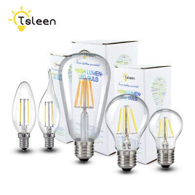 LED Filament Light Bulb E14 E12 E27 B22 C35/A60 Vintage Candle Flame 2/4/6/8W LED Filament Light Bulb E14 E12 E27 B22 C35/A60 Vintage Candle Flame 2/4/6/8W