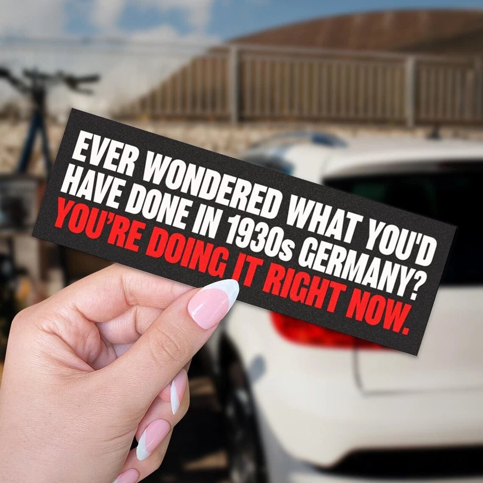 Imán Defender Democracia | Pegatina Antifascista Anti-Trump Parachoques Coche Foto 2 de 4