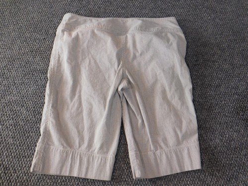 Madison Womens Shorts 4 gray striped classic stretch button - Picture 7 of 11