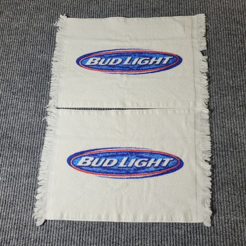 Budweiser Bud Light Lot of 2 Rally Bar Shop Bowling Towels  Made In USA