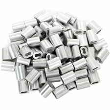 1/8" Wire Crimps/Sleeves Aluminum - 100,1000,5000 Packs
