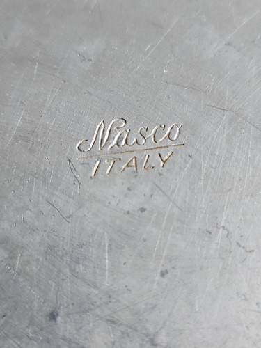 Vintage Nasco (ITALY) Hammered Aluminum Floral & Fruit Design Serving Dish W/Lid - Picture 8 of 8