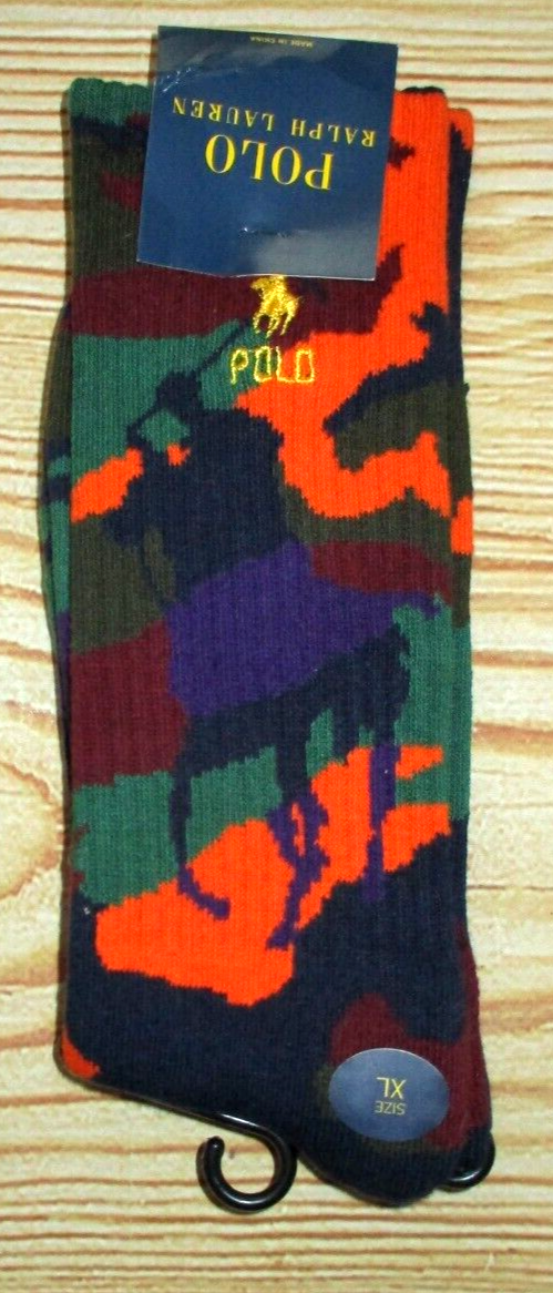 POLO DA UOMO RALPH LAUREN BIG PONY CALZINI GIROCOLLO MIMETICI TAGLIA XL