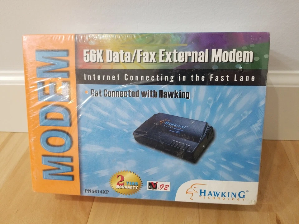 Hawking Technology  PN5614XP 56K External Data Fax Modem, NEW Sealed 2002 NIB - Image 2 of 4
