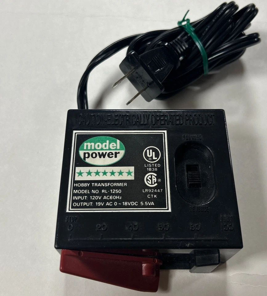 Transformador Hobby DE COLECCIÓN REVERSO DELANTERO Modelo Tren Modelo Potencia RL-1250 120V Foto 3 de 4