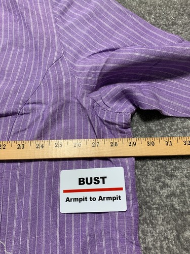 Maggie Barnes Blazer Jacket Women 3X Purple Linen Blend Lined 3/4 Sleeve Button - Picture 11 of 12