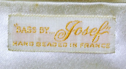 VTG Bags By Josef Hand Beaded In France Off White Evening Bag Small Clutch Purse - Picture 8 of 8