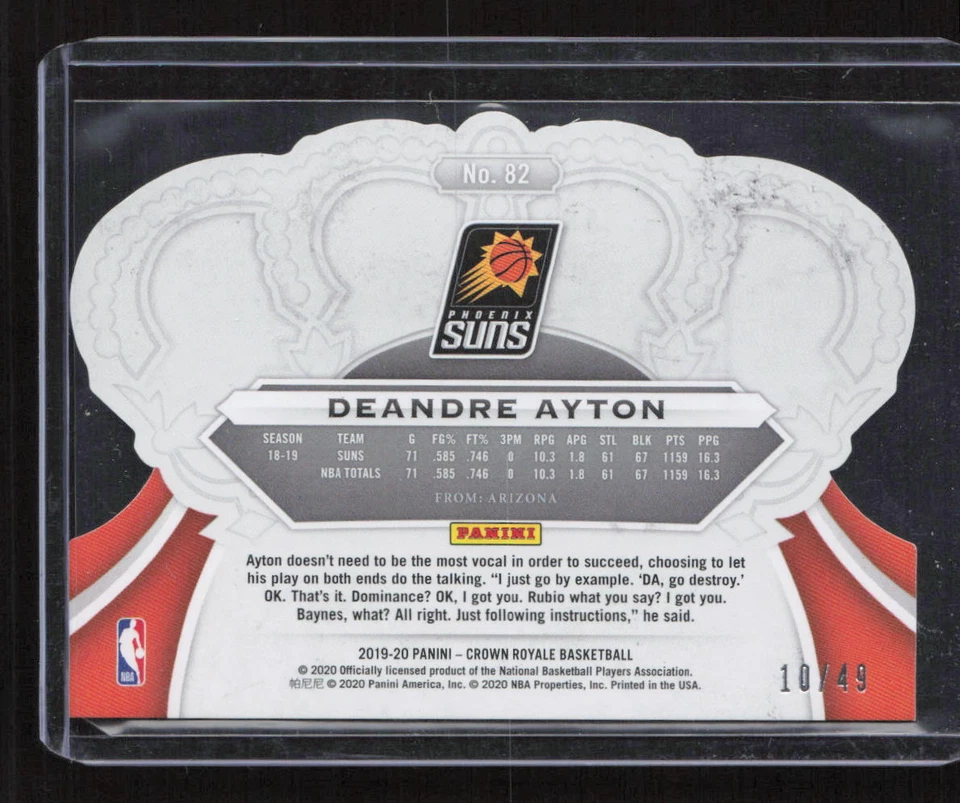 2019-20 Panini Crown Royale #82 Deandre Ayton /49 RC - Image 2 of 2