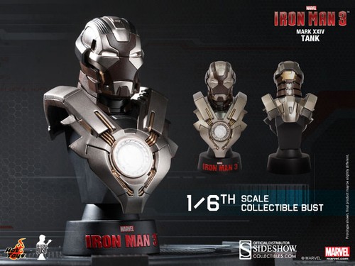 HOT TOYS IRON MAN 3 TANK MARK 24 XXIV 1/6 SCALE LIMITED EDITION BUST HTB18 NEW - Picture 3 of 3