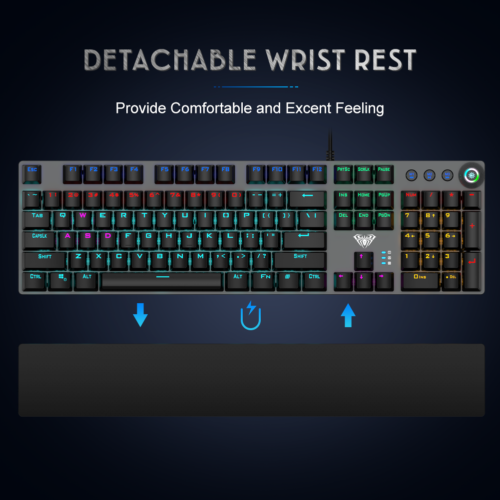 F2058 Gaming Keyboard 108keys Anti-ghosting 108 keys Mechanical with Hand Rest - Picture 6 of 7