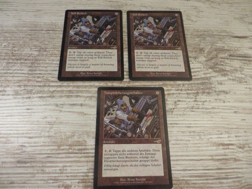 3x Kill Switch - Nemesis - NM/EX - 2x English 1x German TOP OOP MTG