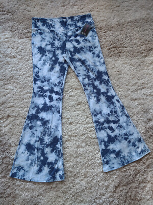 Women's Juniors' Flare Pants (L, Blue Tie Dye) - Main Image