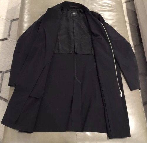 NWOT Theory Mens Balmacaan Lightweight Nylon Wool Neoteric Trench Car Coat XL - Picture 8 of 12