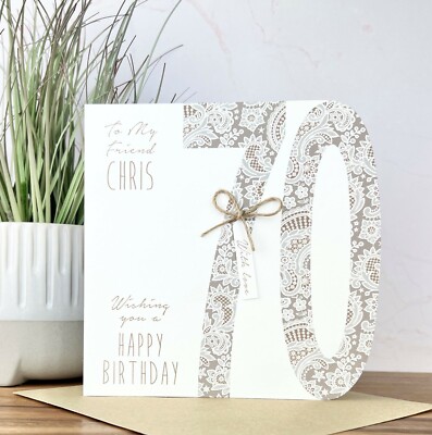 Personalisierte Karte Handarbeit 50., 60., 70., 80. Geburtstag, Schwester, Mama, Freundin