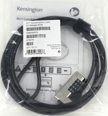 Kensington N17 Combination Laptop Lock For Wedge Slots K68008WW