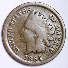 1864 BR INDIAN HEAD CENT G/VG FREE SHIPPING LOWEST PRICES ON THE BAY