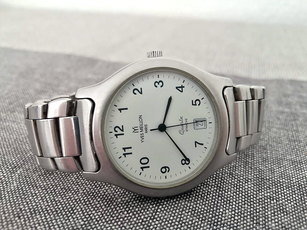 Montre Bracelet Vintage Yves Meillon - Cadran Doré - Mouvement à Quartz - Occasion