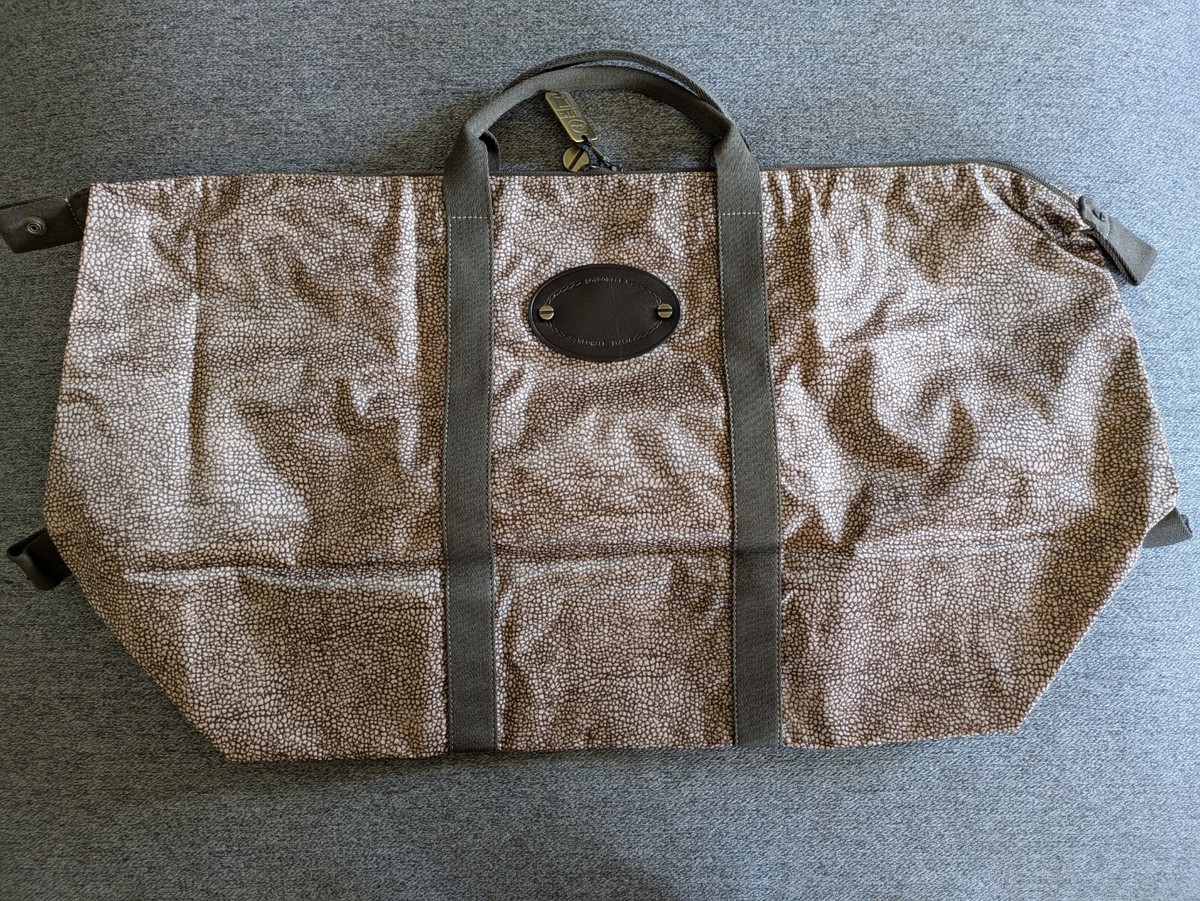 Borbonese Redwall Suede Textured Brown Dual Handle Crossbody