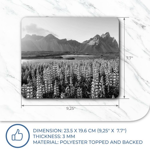 Rectangle Mouse Mat BW - Stokksnes Mountains Iceland #38130 - Bild 7 von 8