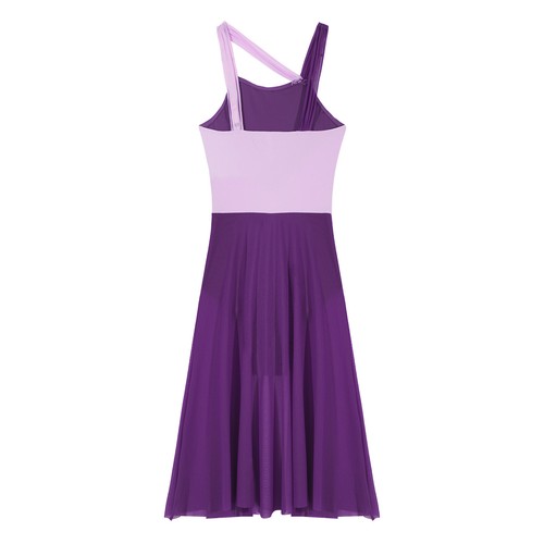 UK Girls Lyrical Ballet Tango Dance Dress Leotards Patchwork Sleeveless Keyhole - Picture 82 of 134