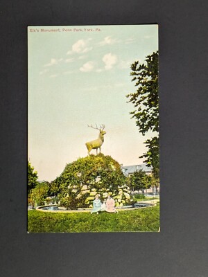 Elks Monument Penn Park York Pennsylvania Divided Back 1908 Posted Postcard 