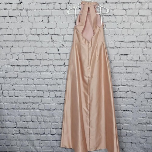 Neu ohne Etikett Alfred Sung Toasted Sugar Satin Twill Neckholder Kleid D772 Größe 6 | Elegant - Bild 5 von 8