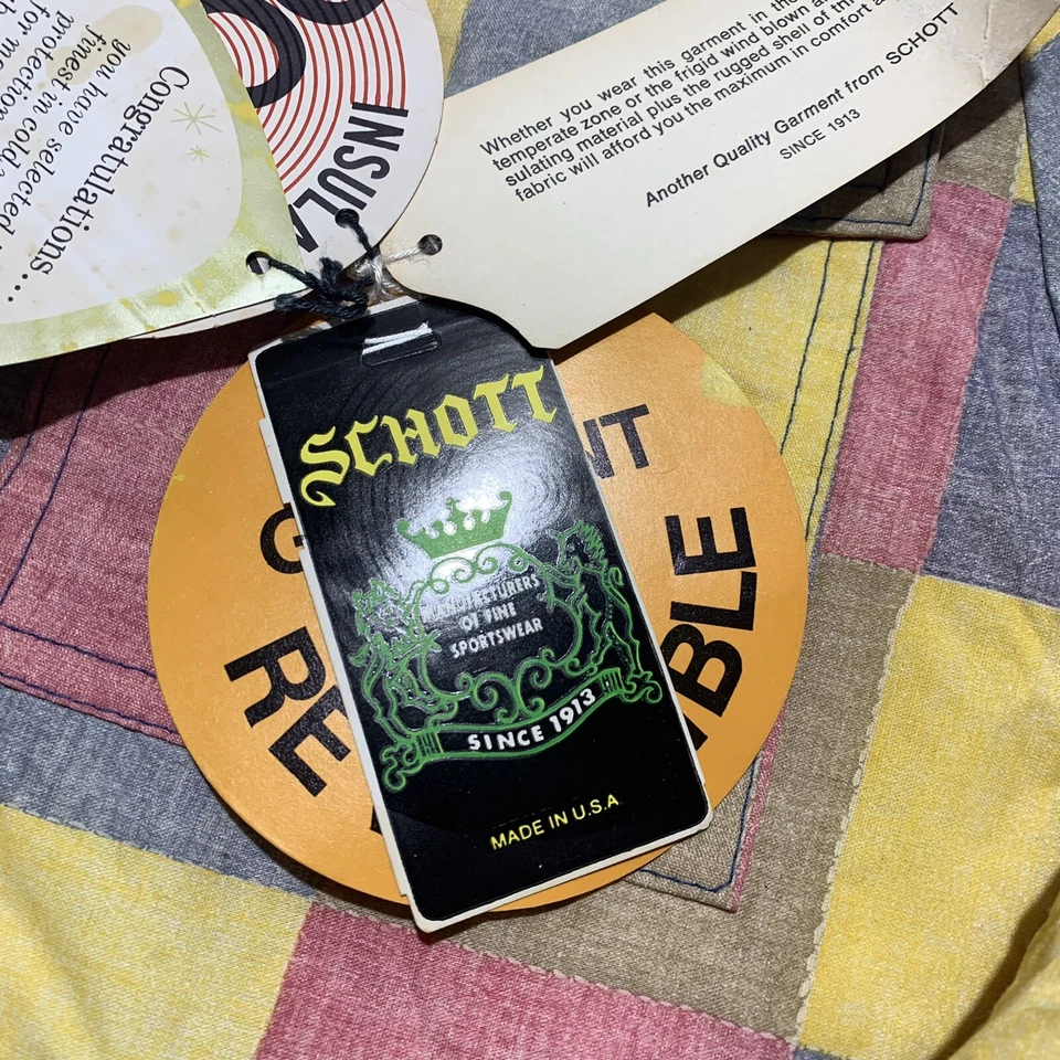 Vintage Schott Down Jacket Reversible Patch Work Look USA Made Women’s 6 - Image 3 of 4