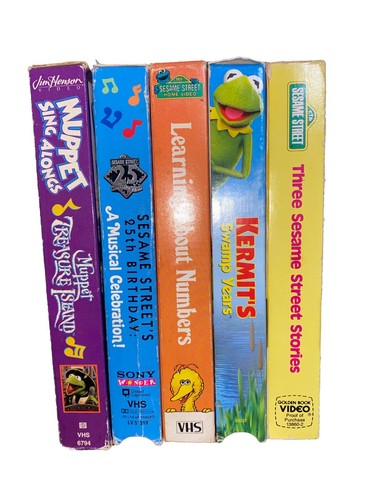 VHS Lot Sesame Street - Muppets - Big Bird- Kermit Movie - Jim Henson Videos HTF - Picture 2 of 16