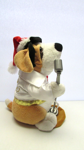 Christmas Elvis Presley Singing & Motion Plush Dog Here Comes Santa Claus WORKS - Picture 8 of 12