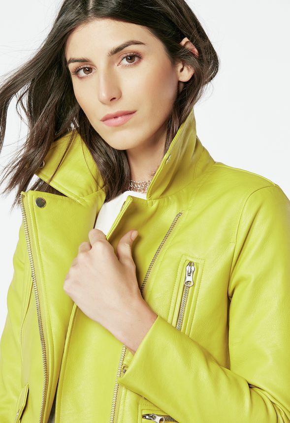 New Lovely Womens Lemon - Lime Yellow Short Faux Leather