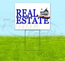 REAL ESTATE 18x24 Yard Sign WITH STAKE Corrugated Bandit USA BUSINESS REALTY