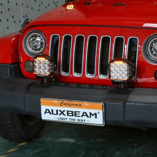 AUXBEAM 7"in LED Work Light Bar Side Shooter Pods Offroad Driving Amber DRL Lamp - Picture 3 of 12